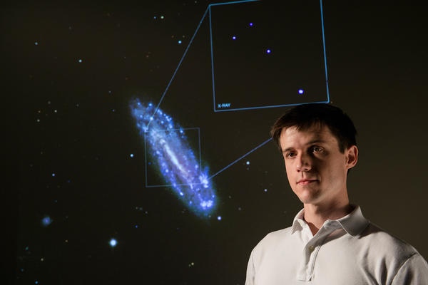 Nathan Secrest, PhD student in physics discovers a black hole in spiral galaxy NGC 4178.
