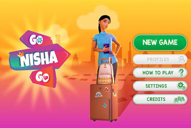A screenshot of the Go Nisha Go app home screen