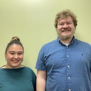 George Mason chemistry PhD students Eva-Maria Rudler and Conner Preston