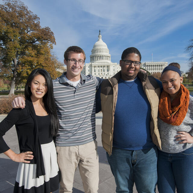 Mason students visiting Washington, D.C.