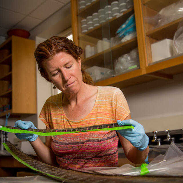 Mason biology professor Kathleen Hunt is part of a team of researchers working to understand how whale foraging and reproduction changes over time. Photo courtesy of Northern Arizona University