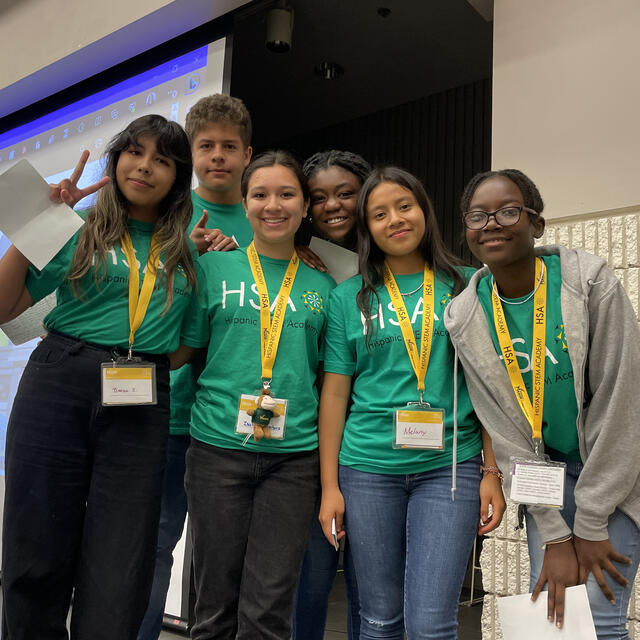 Students pose at VALHEN STEM Academy