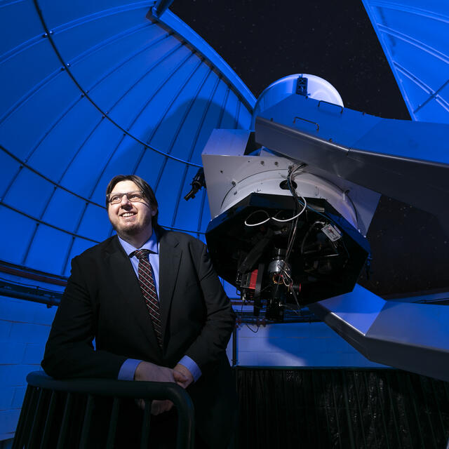 Peter Plavchan in the Mason Observatory