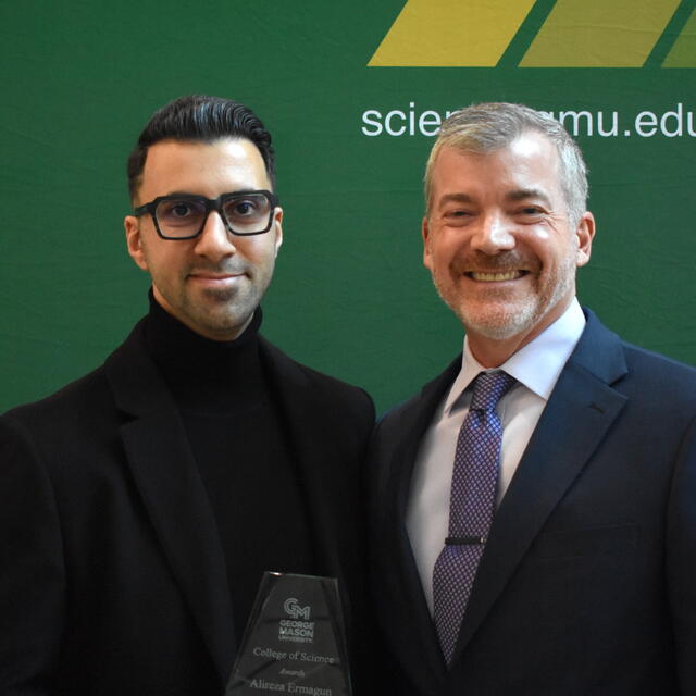 Alireza Ermagun with Interim Dean Cody Edwards at the Celebration of Success