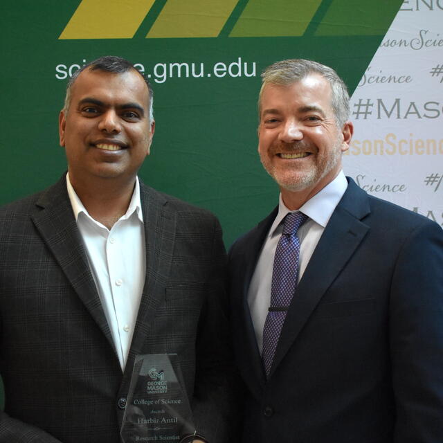 Harbir Antil with Interim Dean Cody W. Edwards at the Celebration of Success