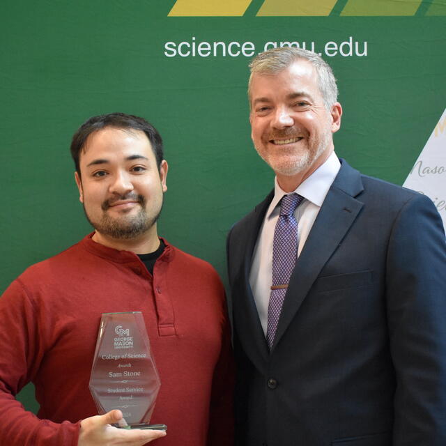 Sam Stone with Interim Dean Cody W. Edwards at the Celebration of Success