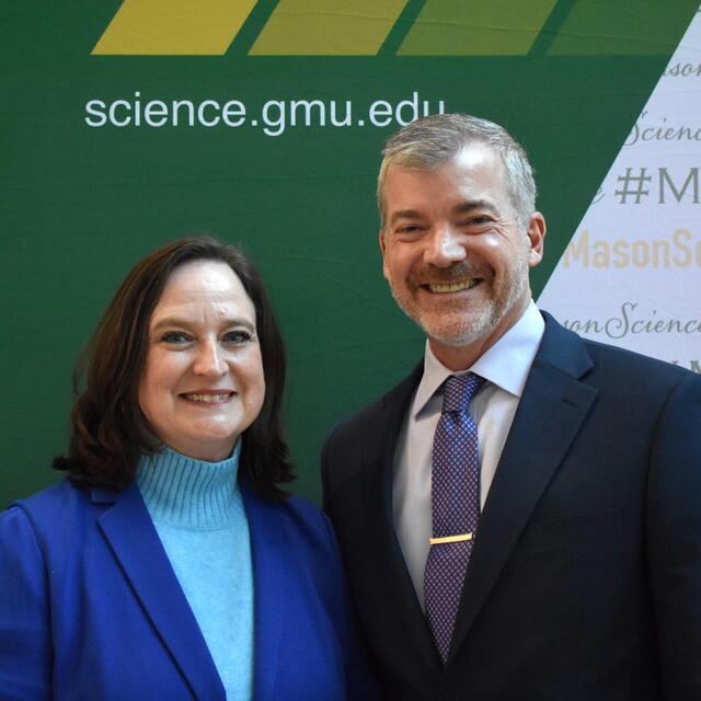 Monique van Hoek with Interim Dean Cody Edwards at the Celebration of Success