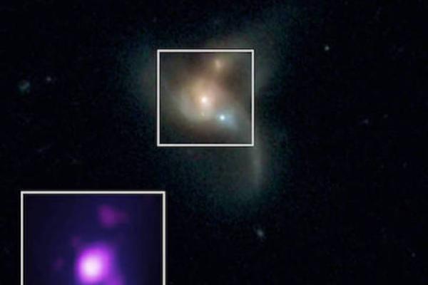 pending collision of three galaxies