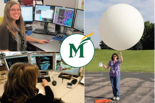 Photos of meteorologists at work.
