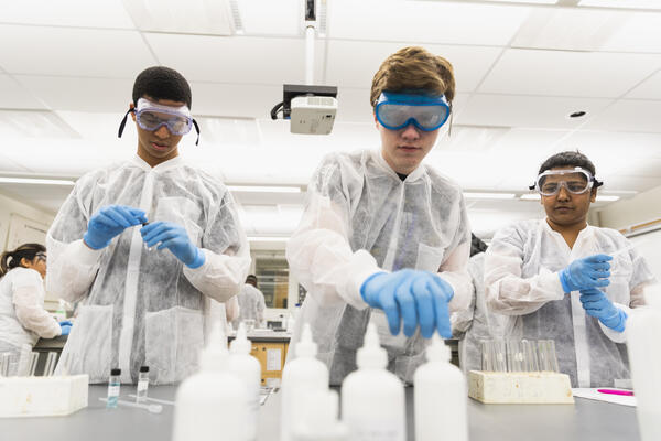 STEM students in lab