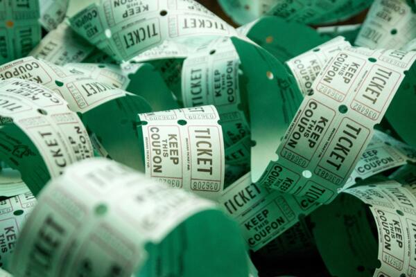green raffle tickets