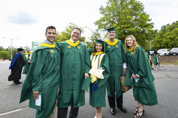 Master's students at graduation