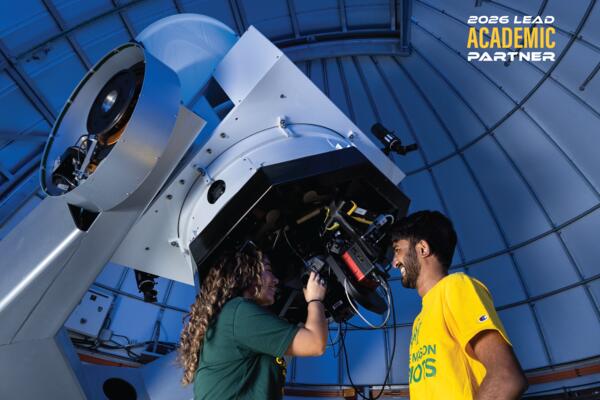 Two students at the George Mason Observatory