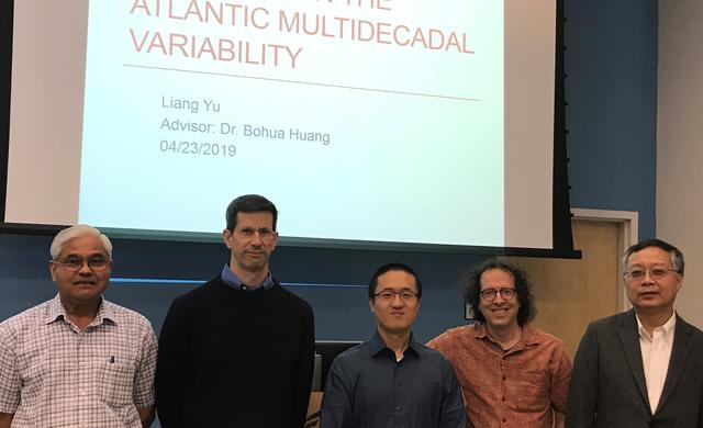 Liang Yu with faculty during thesis defense