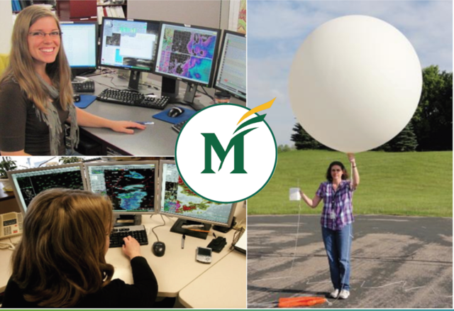 Photos of meteorologists at work.