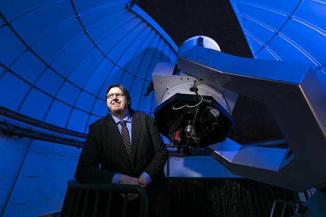 Peter Plavchan in the Mason Observatory