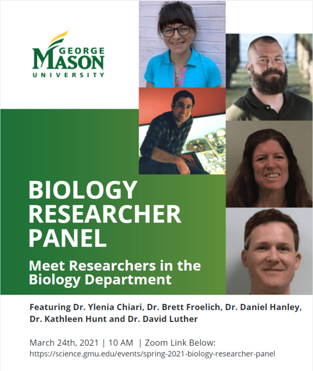 Spring 2021 Biology Researcher Panel GMU College of Science