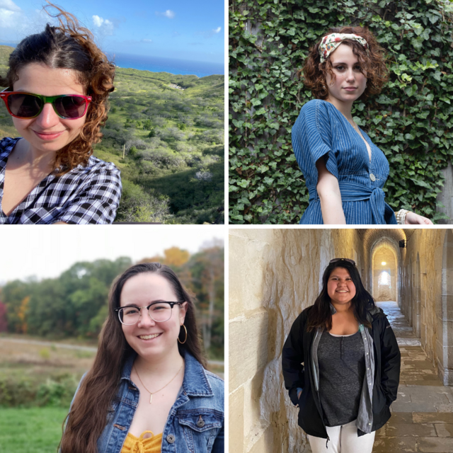 Mason’s award-winning student organization, SPECTRUM, created a support system for underrepresented Physics and Astronomy students while increasing inclusion and diversity within the department.   Carly Solis (top left), Kathryn Fernández (top right), Jenna Cann (bottom left), Natasha Latouf (bottom right)