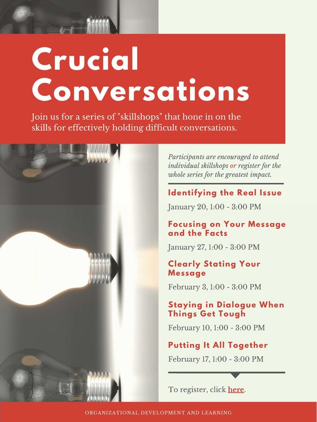 Crucial Conversations Skillshops HR flyer