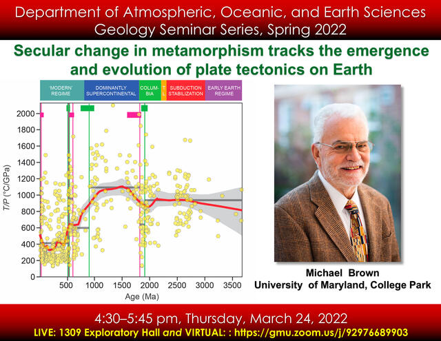 GEOL Seminar Mar 24 Michael Brown 2022 Flyer