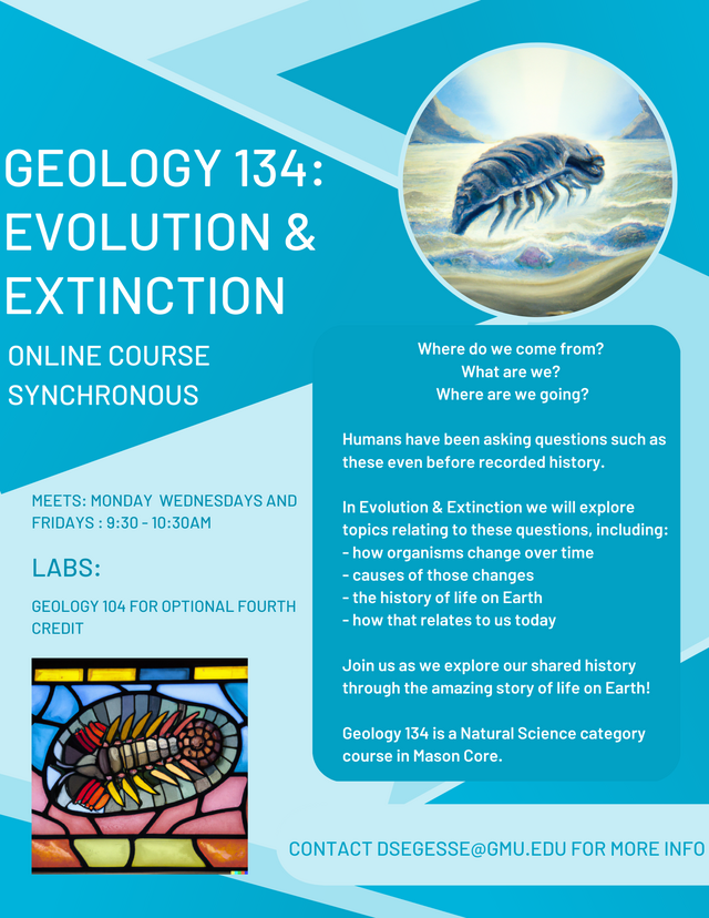 Poster of Geology 104 class description