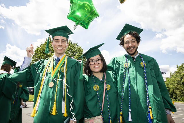 students at graduation