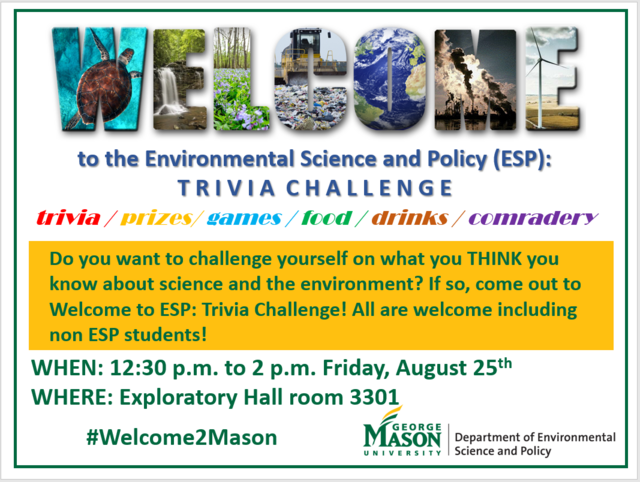 Flyer about the ESP Welcome Event for Fall 2023