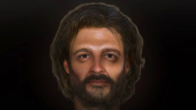 reconstructed face of the victim of a Roman crucifixion