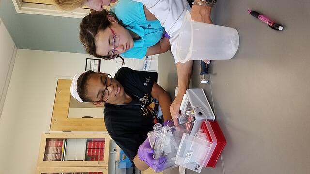 FOCUS students conducting lab experiment 