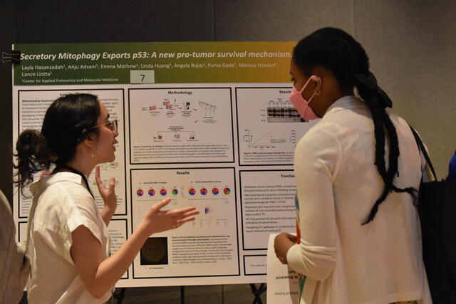 A student presents her research at the 2024 Undergraduate Research Colloquium