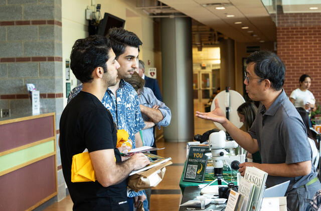 Students walking through ScienceConnect on Mason's SciTech campus