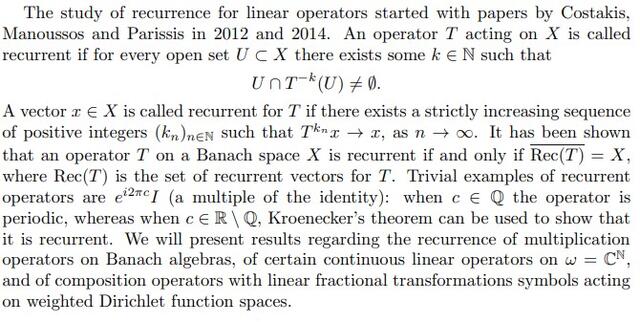 Recurrent Operators on Function Spaces