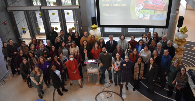 Faculty and staff smile at the 2024 Celebration of Success