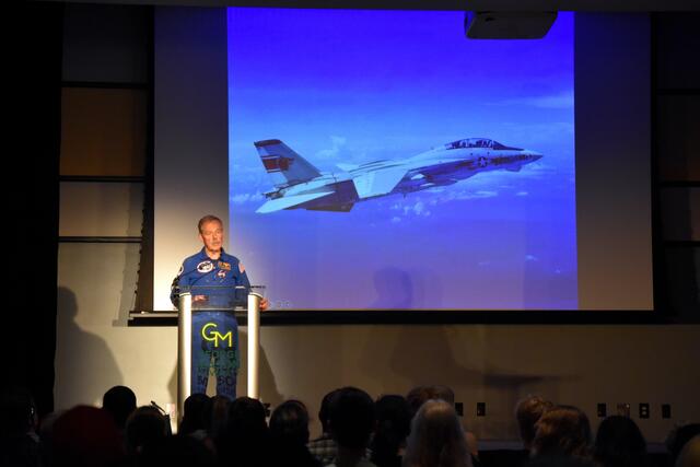 Captain Hoot Gibson speaking at Space Day 2025