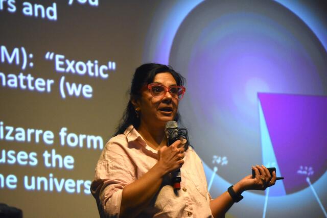 Ferah Munshi, Assistant Professor, Physics and Astronomy, College of Science speaking at Space Day