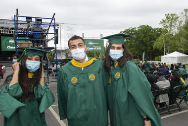 Graduates at the College of Science mini ceremony 2021