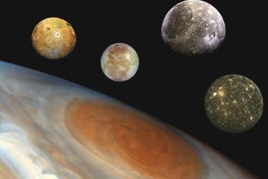 From left to right, Jupiter's moons Io, Europa, Ganymede and Callisto. The last three will be studied in ESA's upcoming JUICE mission. NASA/JPL/DLR