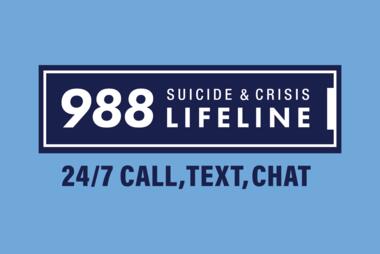 988 Suicide Lifeline blue