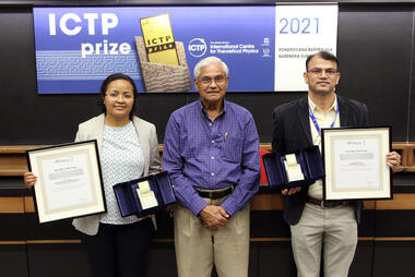 Shukla with ICTP winners