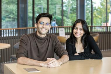 Student entrepreneurs Arastalis B. Choudhury and Fariha Askar. Photo by Cristian Torres/Strategic Communications.jpeg