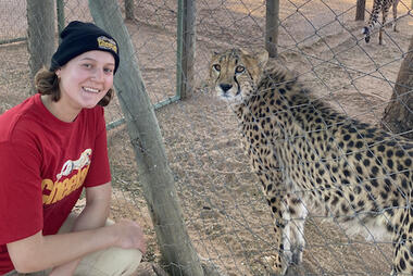 Gwen Fields with cheetah