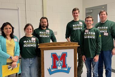 Jules Goldspiel and the AOES folks at the Marshall High School Science fair