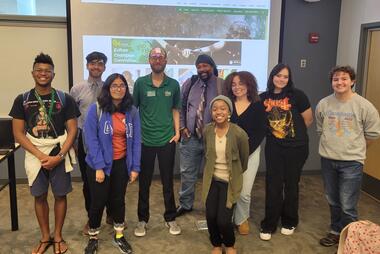 EVPP 336 students with Ben Auger, Engagement Coordinator, Communications and Marketing Facilities