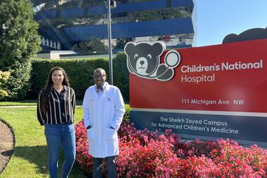 George Mason Systems Biologist Marissa Howard BS Bioengineering ’17, PhD Biosciences ’22 and Children’s National SCD Clinic Director Andrew Campbell, MD