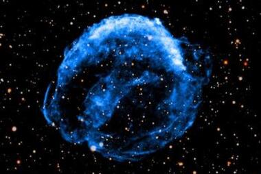 Animation courtesy of NASA’s Chandra X-ray Observatory illustrating the supernova studied in this research.